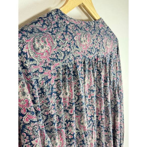 Lucky Brand Women’s Plus size Long Sleeve Shirt Blouse XL Boho Print Cotton - Picture 6 of 10